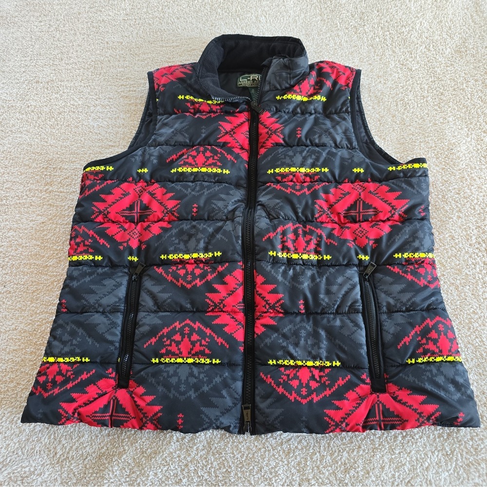 Lauren Ralph Lauren LRL Active Southwestern Aztec Puffer Vest Women's Sz XL